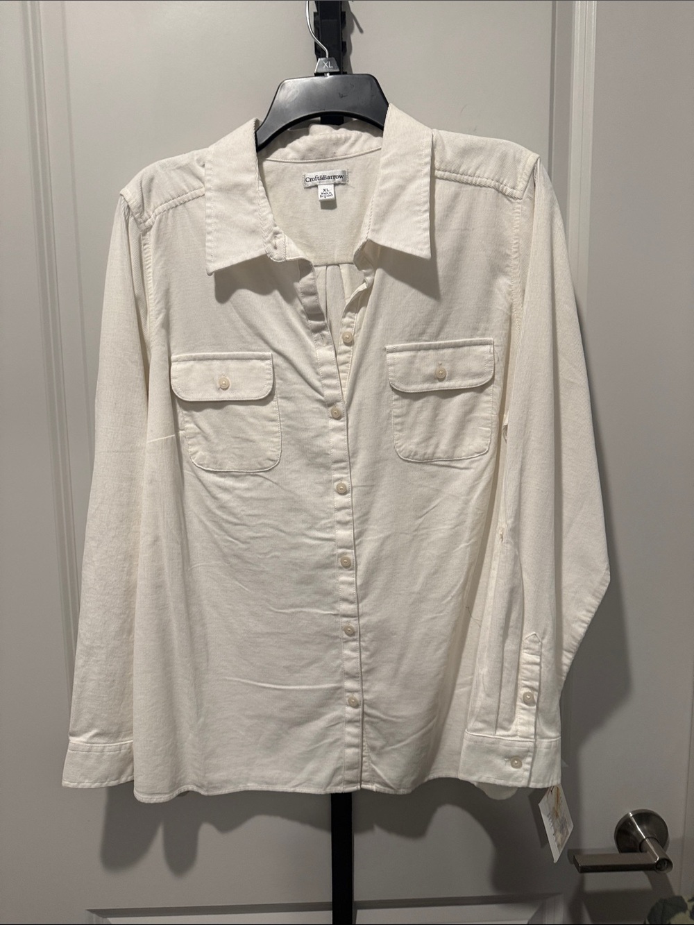 Coldwater Creek Men's Cream Long-Sleeve Button-Down Shirt